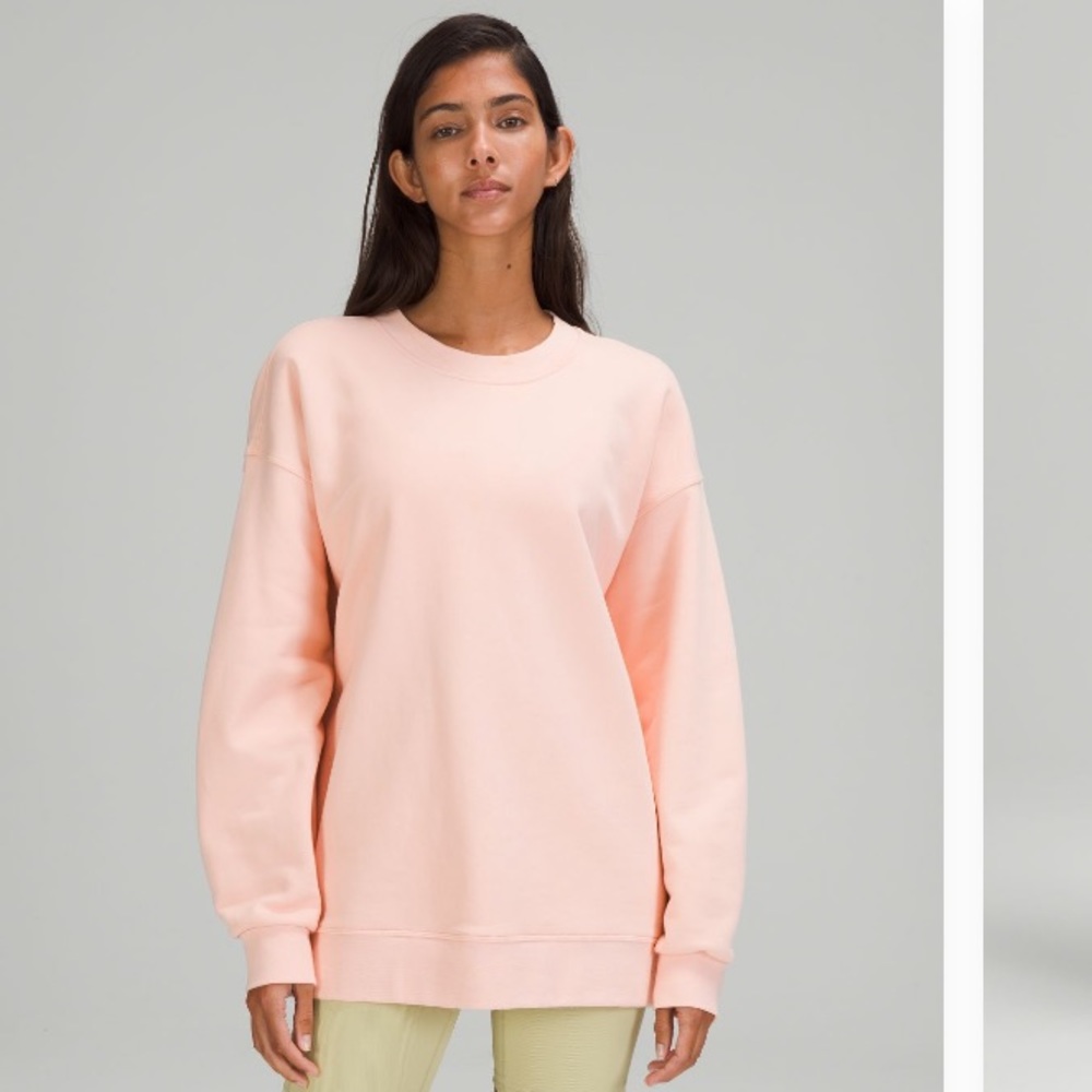 Lululemon oversized crewneck cotton sweatshirt small medium lightweight logo
